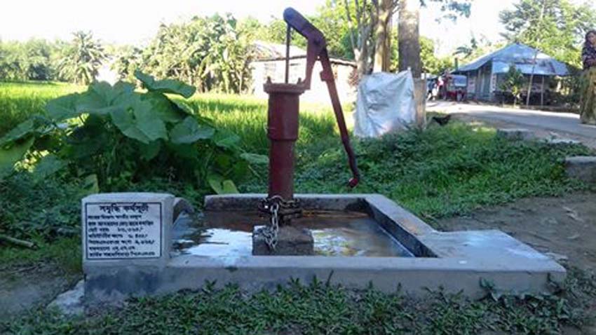 A tubewell constructed under the community-based development activities of ENRICH
