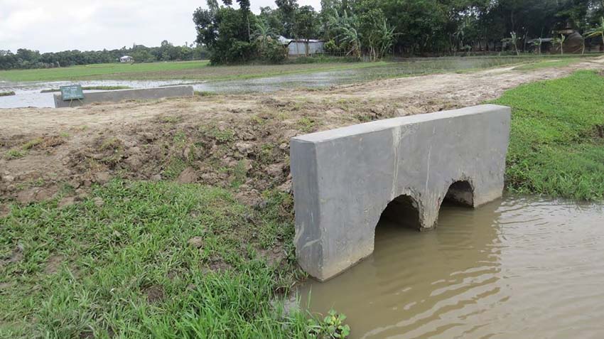 A culvert constructed under the community-based development activities of ENRICH