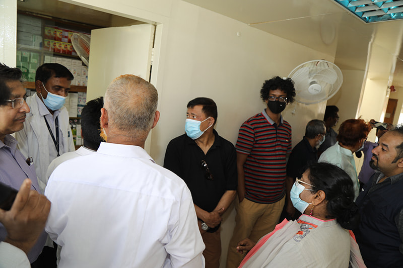 PKSF officials visits healthcare services aboard the Friendship Floating Hospital in a char area in Kurigram.